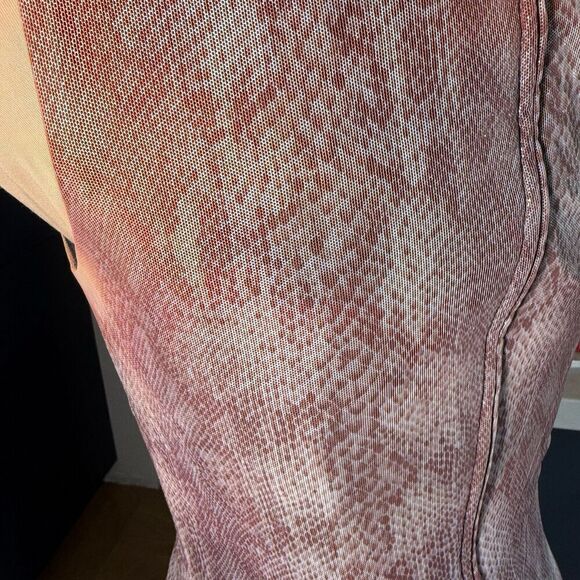 Vtg Tadashi Shoji SZ 8 Front Knot Snakeskin Dress Gown Party Evening Ethereal - Picture 6 of 10